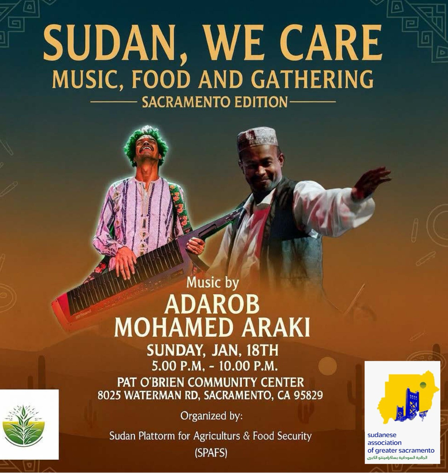 Sudan, We Care: Music, Food and Gathering
